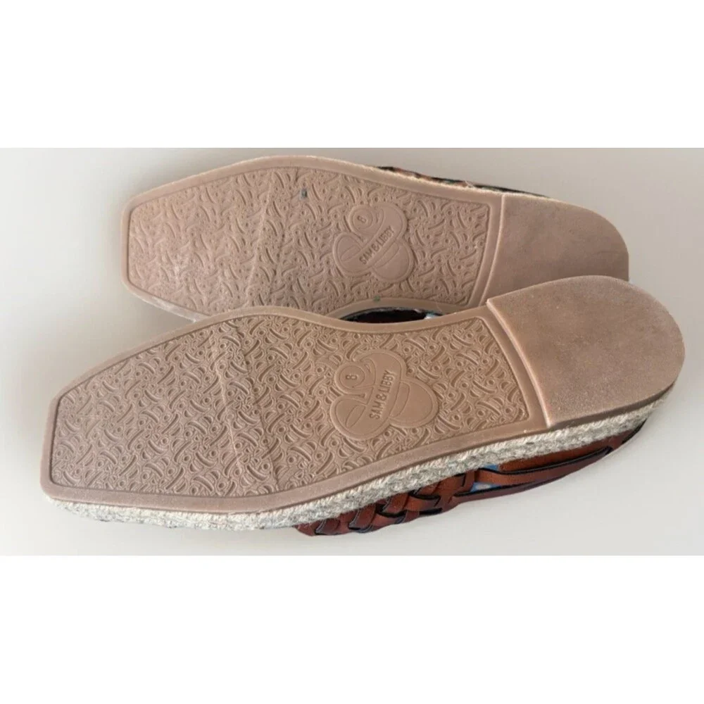 Sam & Libby Women's Size 8 Saddle Brown Asha Espadrille Huarache Shoes